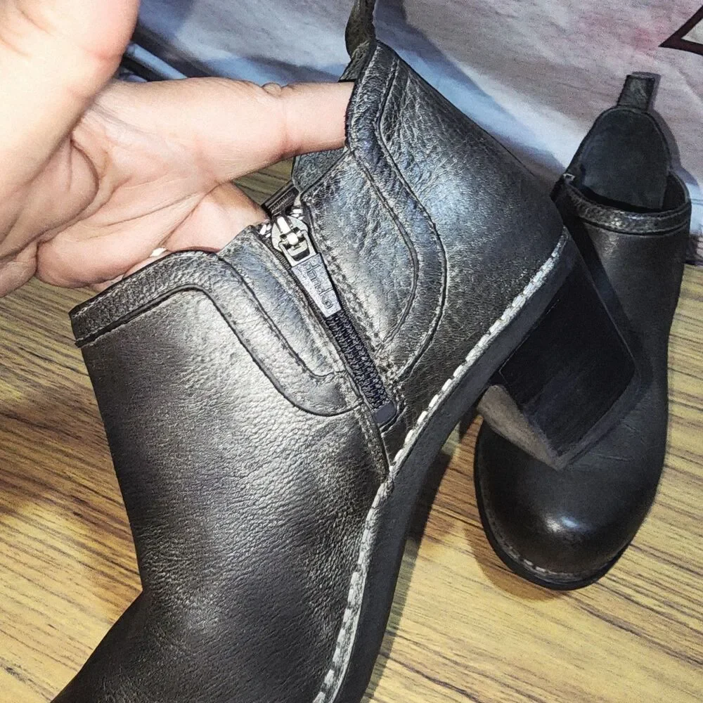 Dansko Harlene Black Leather Women's Clog Booties
